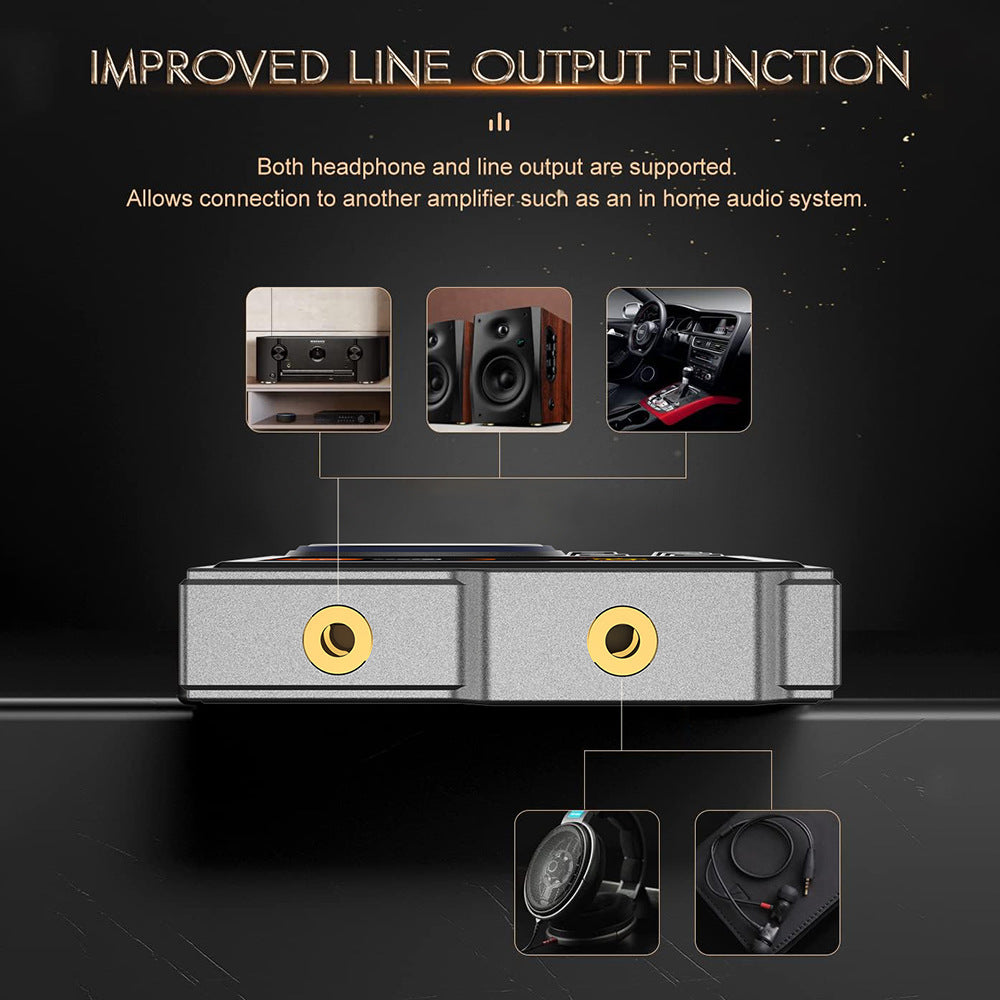 Portable Hi-Res Digital Audio Player - DSD, Dual DAC, Bluetooth 5.0, Expandable Storage(Grey 16GB + 16GB)