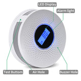2-in-1 Smoke & Carbon Monoxide Detector with LCD Display - Real-Time Monitoring & Loud Alarm(White) - 45-Degree Angle