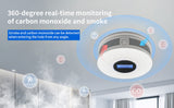 2-in-1 Smoke & Carbon Monoxide Detector with LCD Display - Real-Time Monitoring & Loud Alarm(White) - Rear View