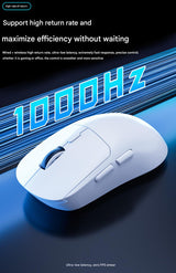 75g Ultra-Lightweight Tri-Mode Wireless Gaming Mouse - 1000Hz Polling Rate, 120-Hour Battery(white) - Side View