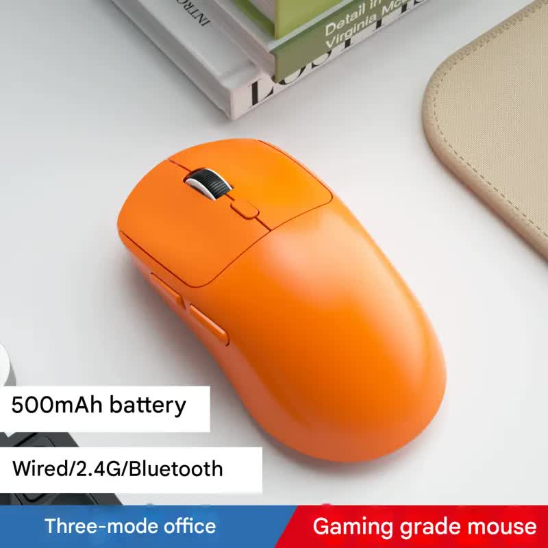 75g Ultra-Lightweight Tri-Mode Wireless Gaming Mouse - 1000Hz Polling Rate, 120-Hour Battery(orange)