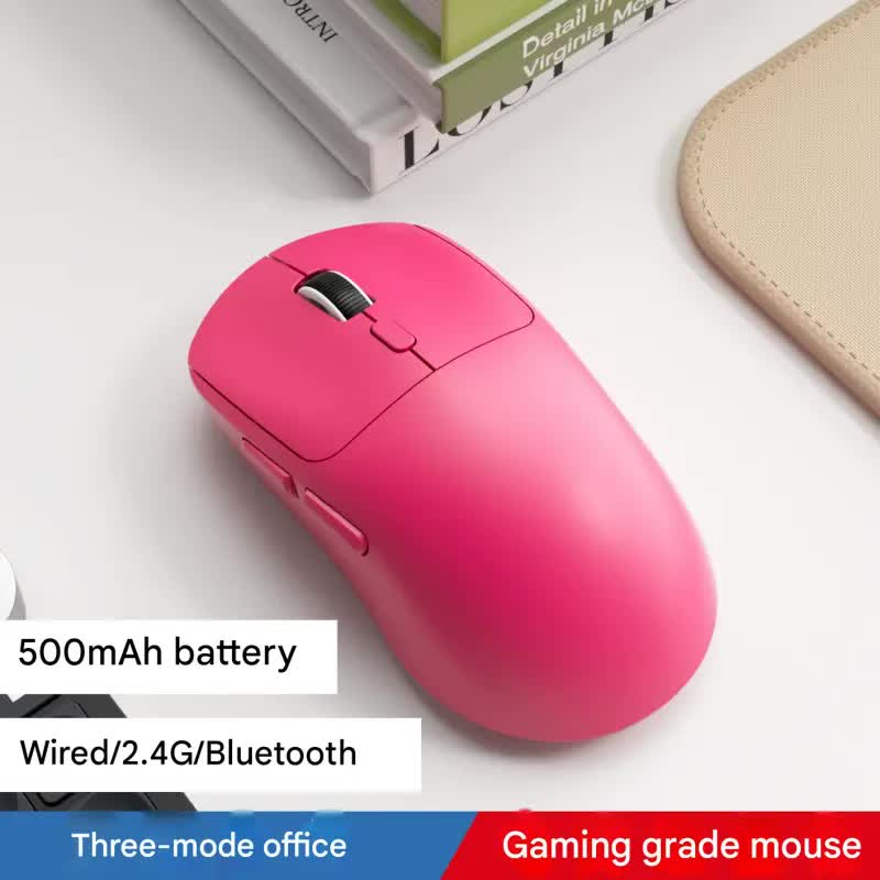 75g Ultra-Lightweight Tri-Mode Wireless Gaming Mouse - 1000Hz Polling Rate, 120-Hour Battery(pink)