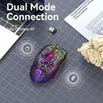 Ergonomic Dual-Mode Wireless Gaming Mouse - Mute Buttons, Adjustable DPI, Rechargeable, Multi-Assist Keys(white)