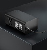 Mini Portable Electric Air Pump - 100 PSI, Digital Display, 50s Fast Inflation, USB Rechargeable(black) - Close-Up Angle