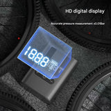 Compact Digital Display Air Pump - 100 PSI, Portable Electric Inflator with Automatic Stop(black) - Front View