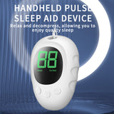 Handheld Microcurrent Sleep Aid Device - USB Rechargeable Pulse Massager for Relaxation & Deep Sleep(White) - Top-Down View