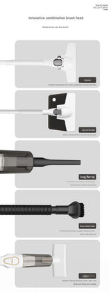 Cordless 2-in-1 Handheld & Stick Vacuum Cleaner with Detachable Water Tank & Dust Mite Remover(white)