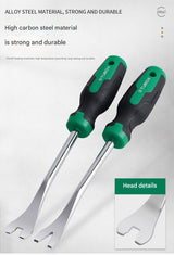 Professional 5-Piece Automotive Trim & Clip Removal Tool Set - High-Carbon Steel Pry Tools(black and green) - Side View