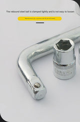 Two 10-piece L-shaped socket wrench sets - 1/2" drive chrome vanadium steel with metric sockets and housings(gray)