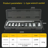Two 10-piece L-shaped socket wrench sets - 1/2