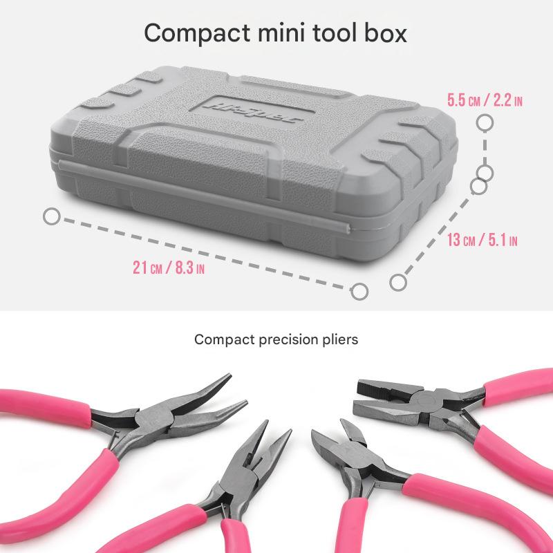 11-Piece Precision Craft & Jewelry Making Tool Kit with Portable Case - Pliers, Screwdrivers & Tweezers for DIY Projects(green)