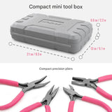 11-Piece Precision Craft & Jewelry Making Tool Kit with Portable Case - Pliers, Screwdrivers & Tweezers for DIY Projects(green) - Side View