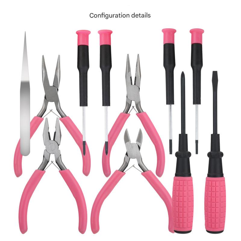 11-Piece Precision Craft & Jewelry Making Tool Kit with Portable Case - Pliers, Screwdrivers & Tweezers for DIY Projects(green)