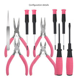 11-Piece Precision Craft & Jewelry Making Tool Kit with Portable Case - Pliers, Screwdrivers & Tweezers for DIY Projects(green) - Top-Down View