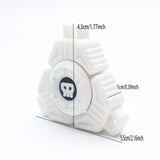 Two Sci-Fi Triangular Keychain Fidget Spinner - 3D Printed EDC Stress Relief Toy(white) - Side View