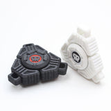 Two Sci-Fi Triangular Keychain Fidget Spinner - 3D Printed EDC Stress Relief Toy(black) - Front View