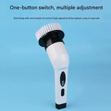 9-in-1 Multifunctional Cordless Electric Spin Scrubber with Adjustable Extension Handle(white) - Side View