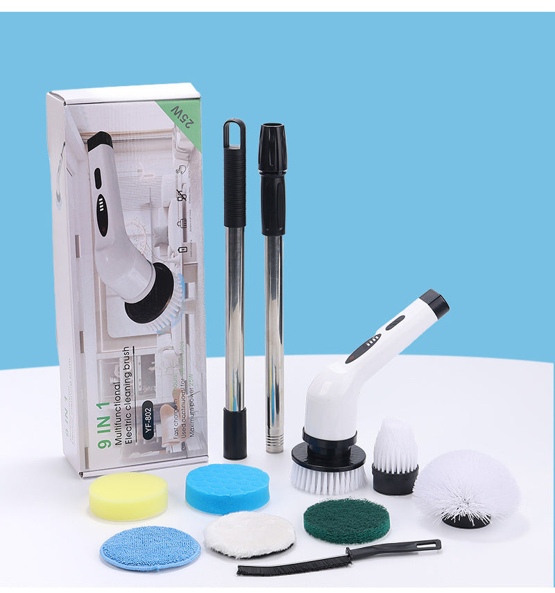 9-in-1 Multifunctional Cordless Electric Spin Scrubber with Adjustable Extension Handle(white), image 6