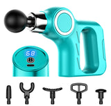 Professional Deep Tissue Percussion Massage Gun - 30 Speeds, 6 Heads & LCD Touch Screen(green)