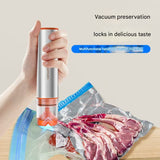 Multi-Function Handheld Electric Vacuum Sealer & Inflator Kit - For Food Bags, Jars, Wine & Balls(Gray Orange) - Side View