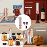 Multi-Function Handheld Electric Vacuum Sealer & Inflator Kit - For Food Bags, Jars, Wine & Balls(Gray Orange) - 45-Degree Angle
