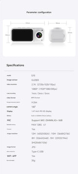Thumb-Sized 2.7K Camera with 180 Rotatable Lens & Magnet Mount - Capture Your World Hands-Free(white+64G) - Close-Up Angle