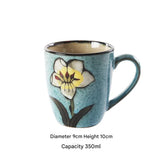 Artisanal Hand-Painted Floral Ceramic Mug - 350ml (Blind Box - 1 of 5 Styles Sent Randomly) - Front View