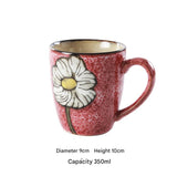 Artisanal Hand-Painted Floral Ceramic Mug - 350ml (Blind Box - 1 of 5 Styles Sent Randomly) - Top-Down View