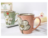 Artisanal Hand-Painted Floral Ceramic Mug - 350ml (Blind Box - 1 of 5 Styles Sent Randomly) - Low Angle