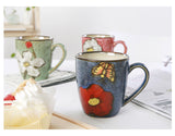 Artisanal Hand-Painted Floral Ceramic Mug - 350ml (Blind Box - 1 of 5 Styles Sent Randomly) - Extra Image