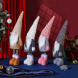 Retractable Leg Christmas Gnome Plush - Adjustable Standing Holiday Decoration(white) - Side View