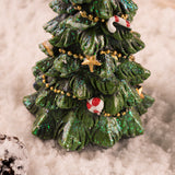 Miniature Decorated Christmas Tree Tabletop Ornament - Holiday Village Display Decoration(green) - Side View