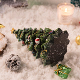 Miniature Decorated Christmas Tree Tabletop Ornament - Holiday Village Display Decoration(green) - 45-Degree Angle