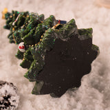 Miniature Decorated Christmas Tree Tabletop Ornament - Holiday Village Display Decoration(green) - Rear View