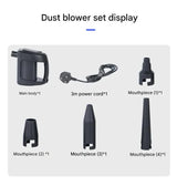 High-Power Corded Electric Air Duster & Blower - 35000RPM Multi-Purpose Cleaner with 4 Nozzles(black) - Top-Down View