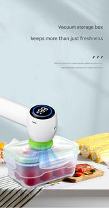 Multi-Function Handheld Vacuum Sealer & Inflator with LED Display - For Food Storage, Jars, Bags & Balls(white) - Top-Down View