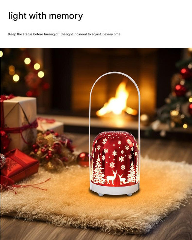 Portable Christmas LED Lantern - Dimmable, 3 Color Temps, 5200mAh Battery & Memory Function(red)