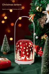Portable Christmas LED Lantern - Dimmable, 3 Color Temps, 5200mAh Battery & Memory Function(Silver) - Front View