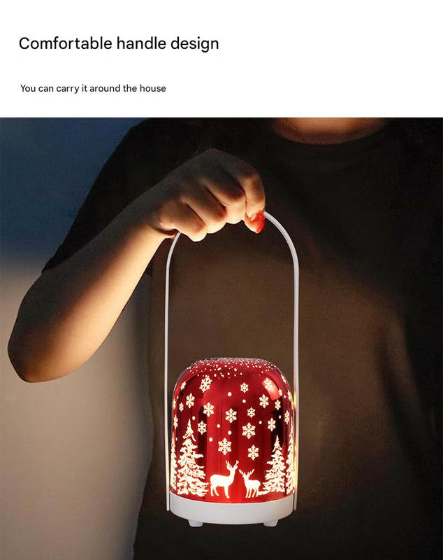 Portable Christmas LED Lantern - Dimmable, 3 Color Temps, 5200mAh Battery & Memory Function(Silver)