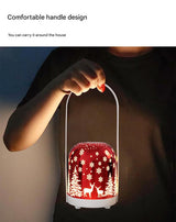 Portable Christmas LED Lantern - Dimmable, 3 Color Temps, 5200mAh Battery & Memory Function(Silver) - Top-Down View