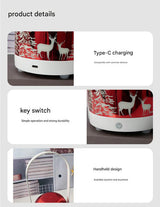 Portable Christmas LED Lantern - Dimmable, 3 Color Temps, 5200mAh Battery & Memory Function(Silver) - Close-Up Angle