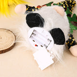 Light-Up Christmas Gnome Plush Doll with Sequin Hat & Antlers - Festive LED Tabletop Decoration(pink) - Close-Up Angle