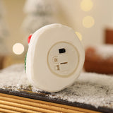 Light-Up Christmas Village Scene Figurine with LED Lamppost - Festive Tabletop Holiday Decoration(Snowman Style) - Rear View