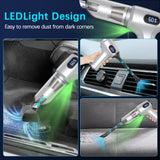 2-in-1 Cordless Handheld Vacuum & Air Duster - 12000Pa Suction, 70000 RPM, LED Light, USB-C Rechargeable(Silver) - Close-Up Angle