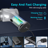 2-in-1 Cordless Handheld Vacuum & Air Duster - 12000Pa Suction, 70000 RPM, LED Light, USB-C Rechargeable(Silver) - Low Angle