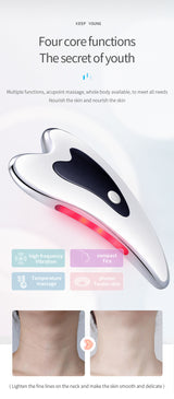 Electric Gua Sha Facial Massager with Heat, Vibration & LED Light Therapy - 4-in-1 Scraping Tool for Face Lifting, Skin Tightening & Anti-Wrinkle(