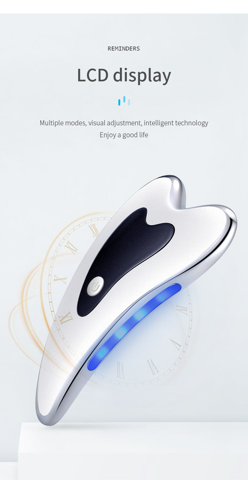 Electric Gua Sha Facial Massager with Heat, Vibration & LED Light Therapy - 4-in-1 Scraping Tool for Face Lifting, Skin Tightening & Anti-Wrinkle(