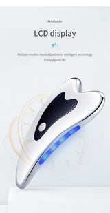 Electric Gua Sha Facial Massager with Heat, Vibration & LED Light Therapy - 4-in-1 Scraping Tool for Face Lifting, Skin Tightening & Anti-Wrinkle(