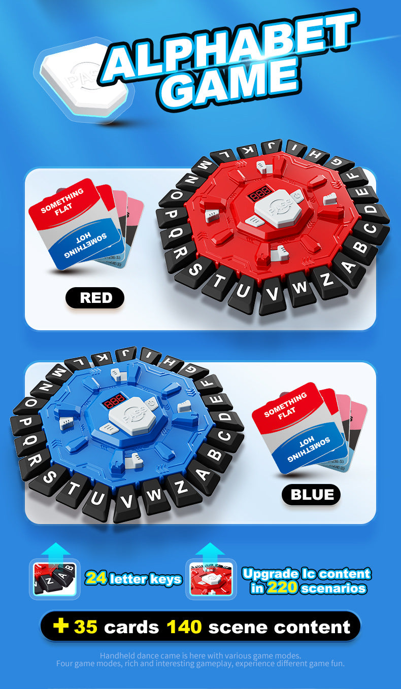 2pc Electronic Alphabet Categories Game - Fast-Paced Word Challenge for Family Fun(blue)