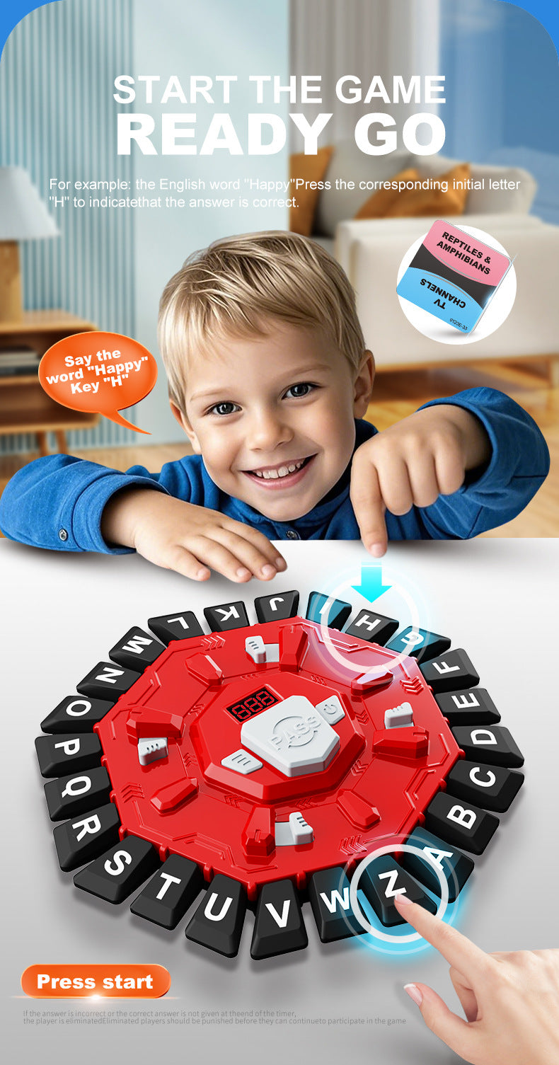 2pc Electronic Alphabet Categories Game - Fast-Paced Word Challenge for Family Fun(blue)